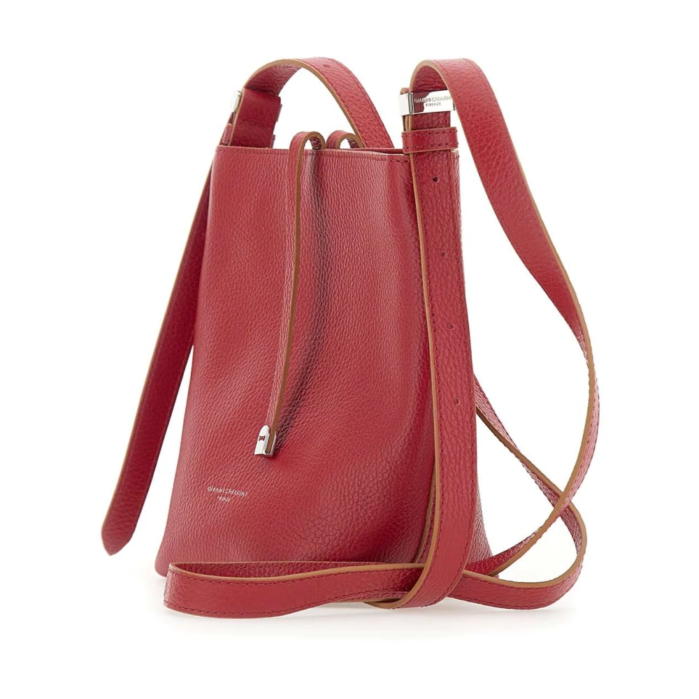 Gianni Chiarini Amelia Grained Leather Schoudertas Red Dames
