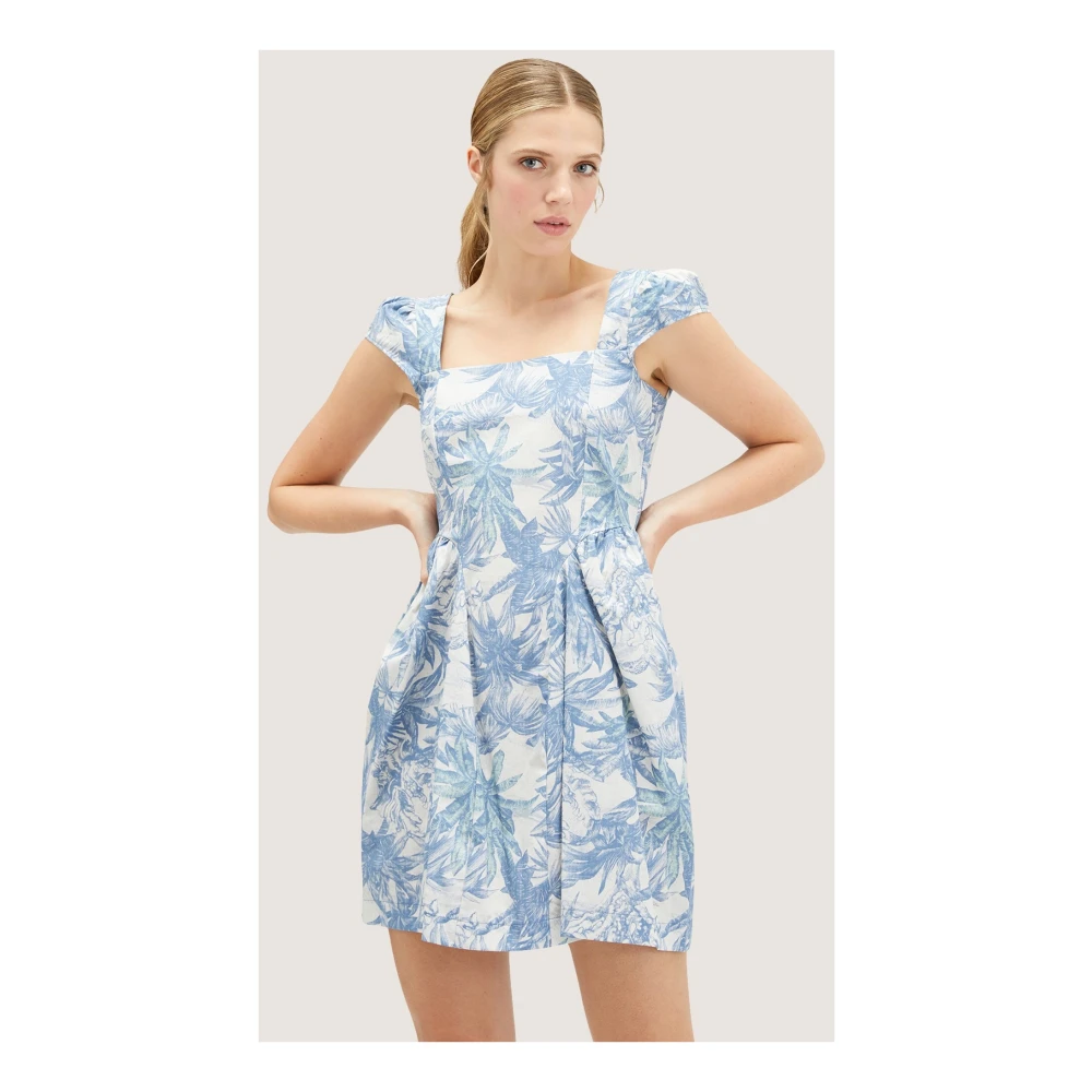 Motivi Bladpatroon Mini Jurk Multicolor Dames
