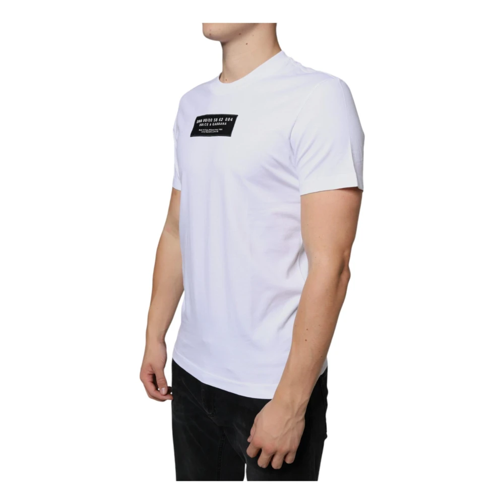 Dolce & Gabbana Wit Katoen Logo Applique T-Shirt White Heren