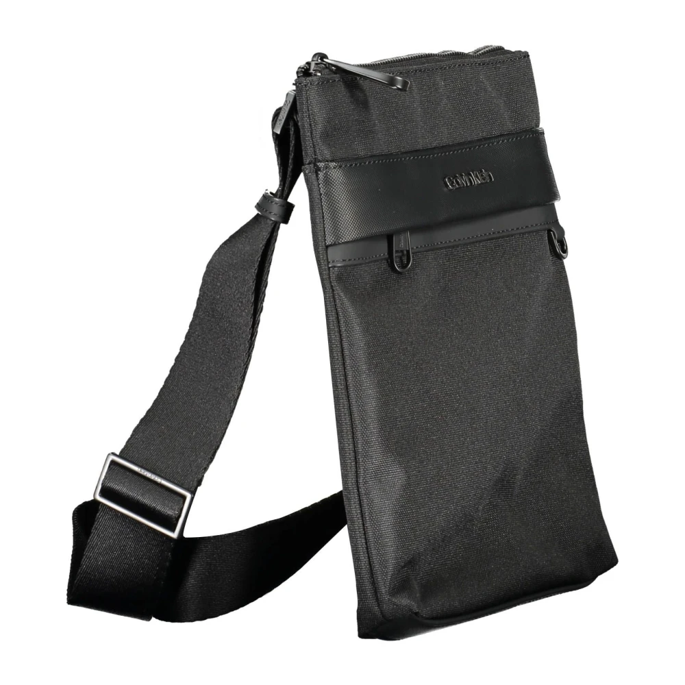 Calvin Klein Zwarte Polyester Schoudertas met Verstelbare Band Black Heren