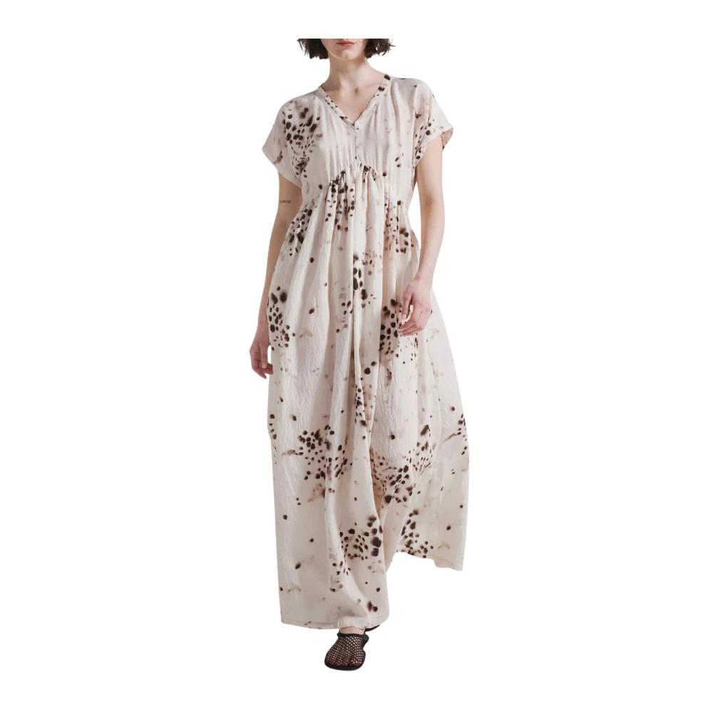 Deha Women's Beige Long Fluid Crinkled Viscose Dress - Maxi Dresses - Xs - Dresses