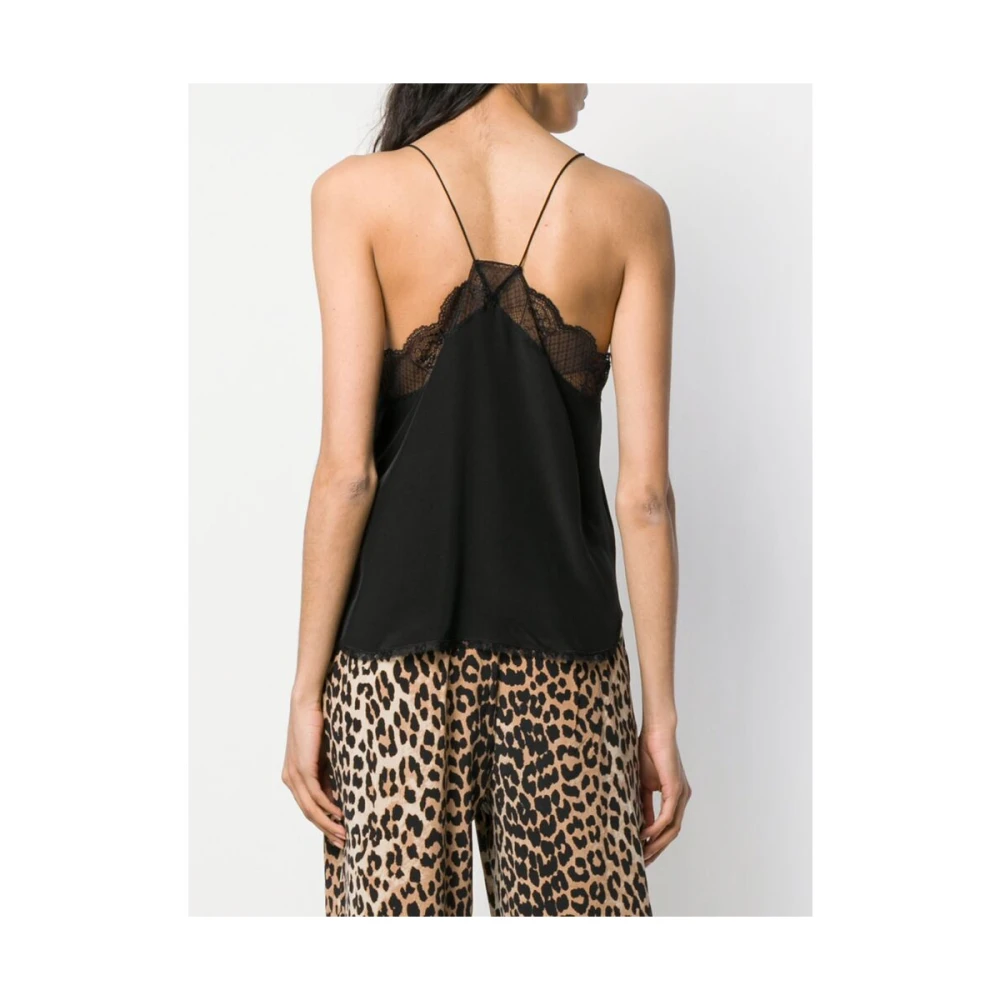 Zadig & Voltaire Zwart Zijden Kant Camisole Top Black Dames