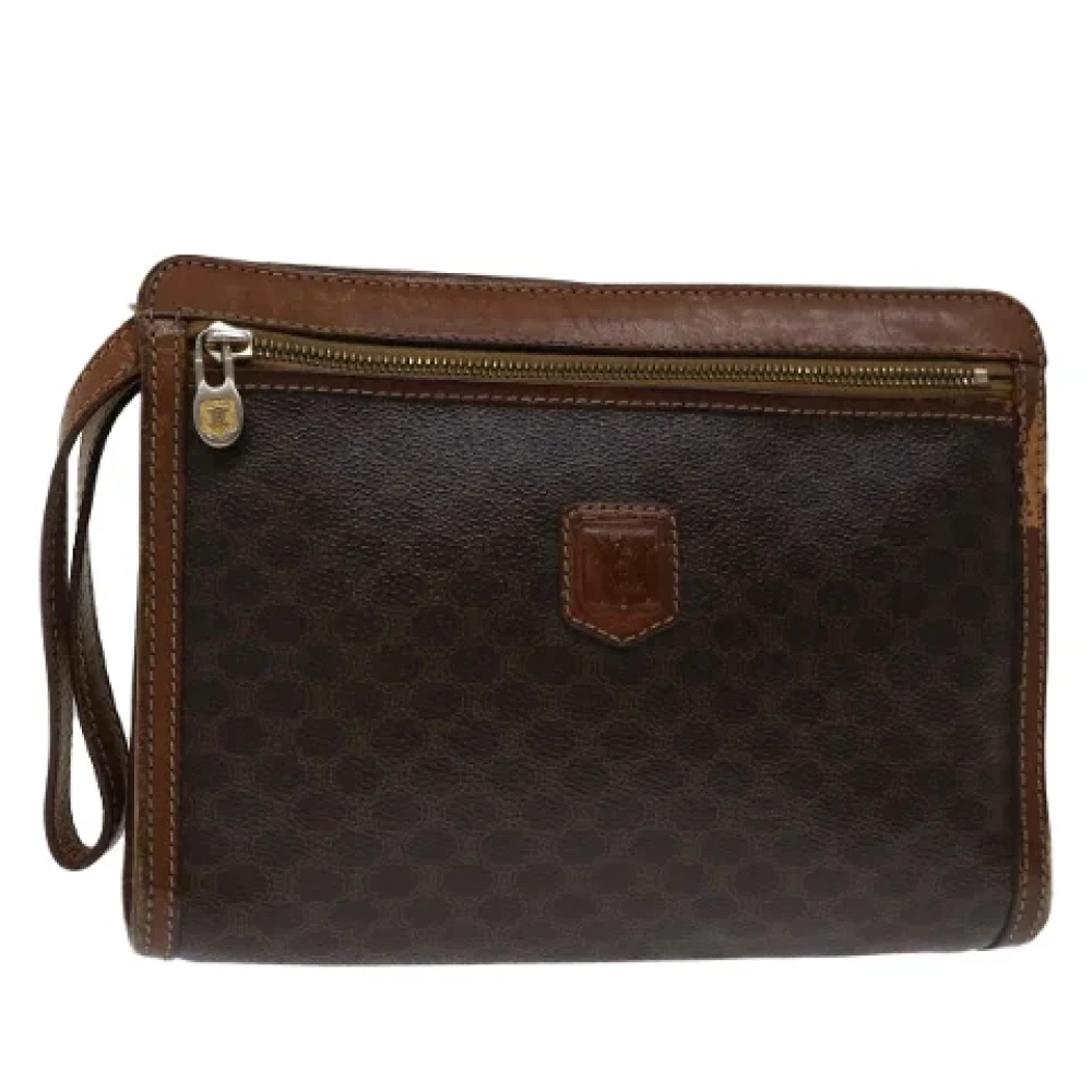 Celine Vintage Pre-owned Leather clutches Brown Dames