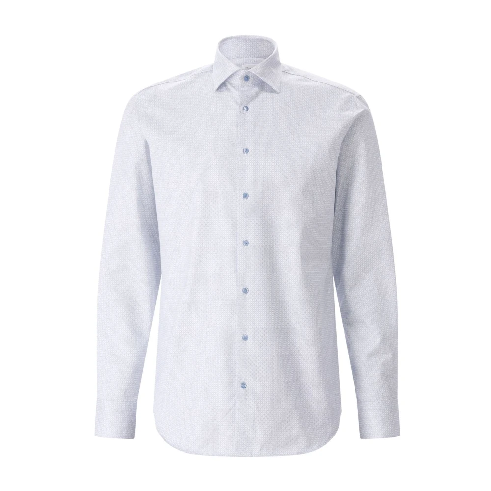 Stenströms Men's Blue Formal Shirts, 2XL, Regular-Fit Shirt With Pattern