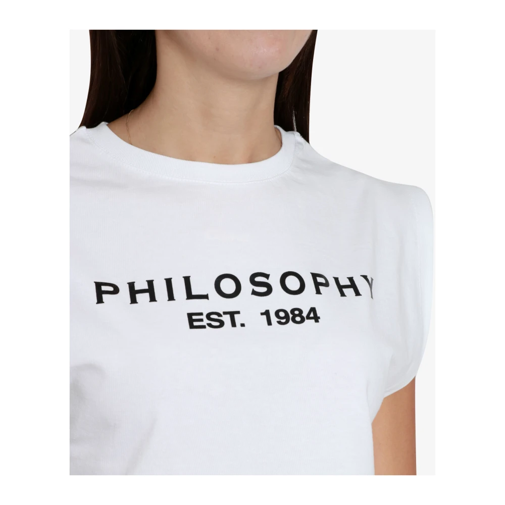 Philosophy di Lorenzo Serafini Lorenzo Serafini Bedrukt Logo T-shirt White Dames