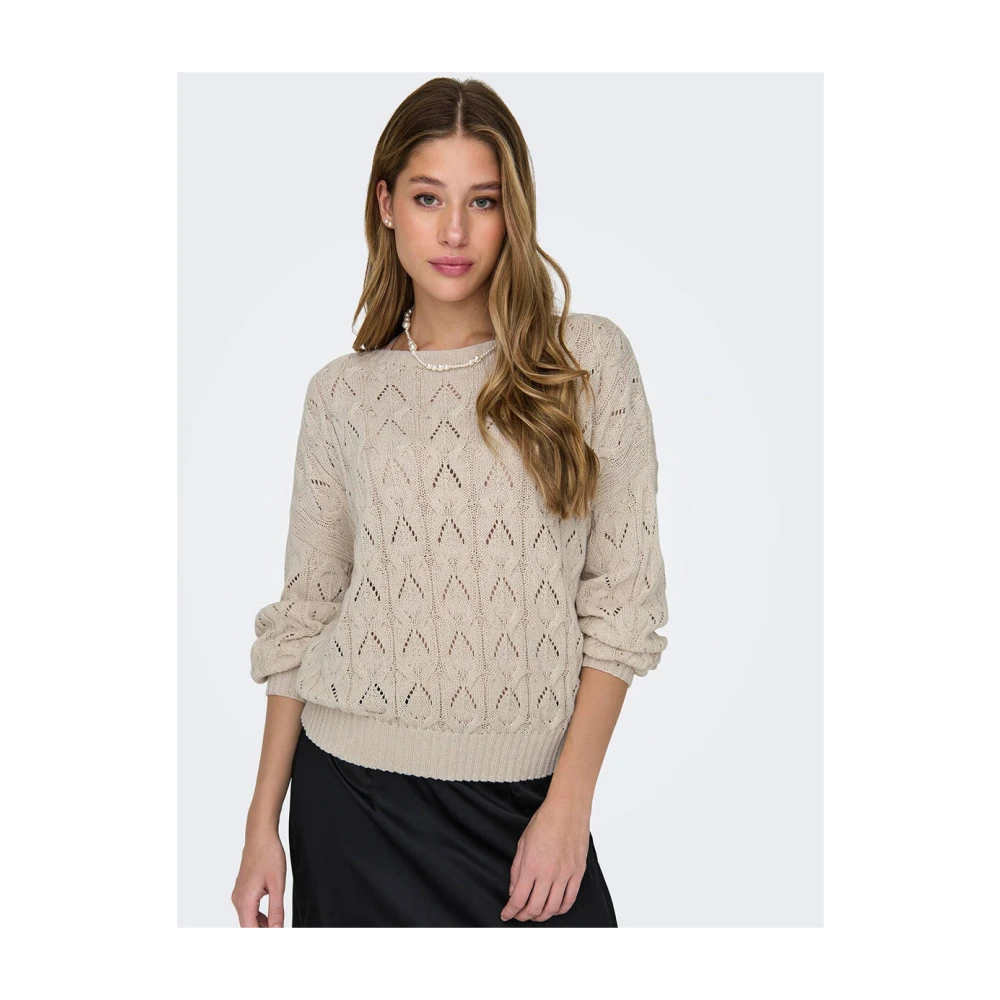 Only Life Structure Pullover Beige Dames