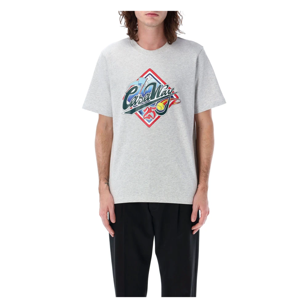Casablanca Grijze World Series Bedrukt T-shirt Gray Heren