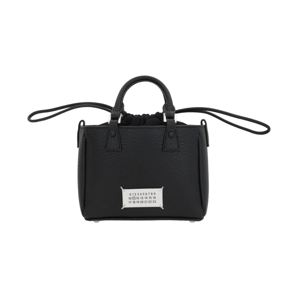 Maison Margiela Zwarte Tote Tas met Canvas Inzet Black Dames