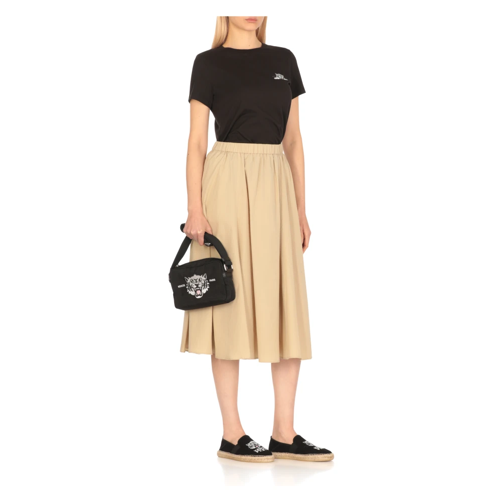 Kenzo Zwart Katoenen T-shirt met Bedrukt Logo Black Dames