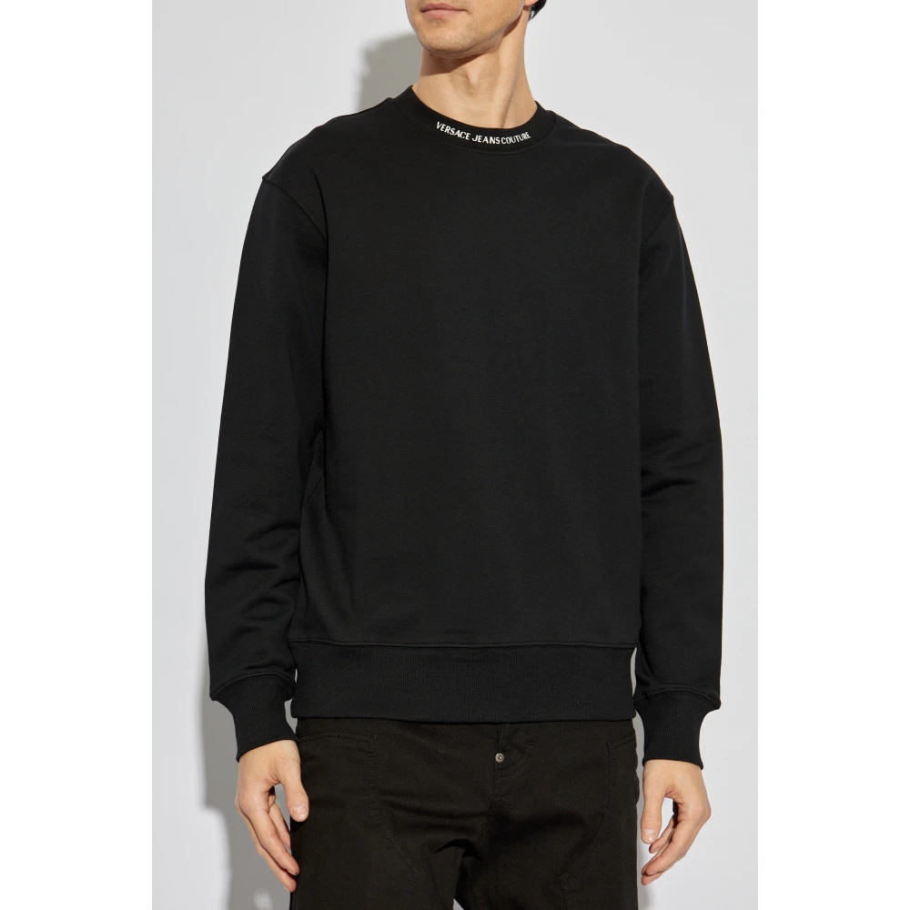Versace Jeans Couture Sweatshirt met bedrukt logo Black Heren