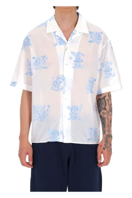 Camicia mezza manica in cotone "cartoon hawaiaan"