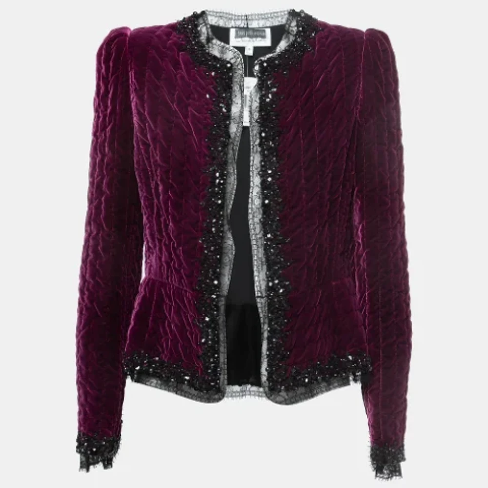 Oscar De La Renta Pre-owned Velvet outerwear Purple Dames