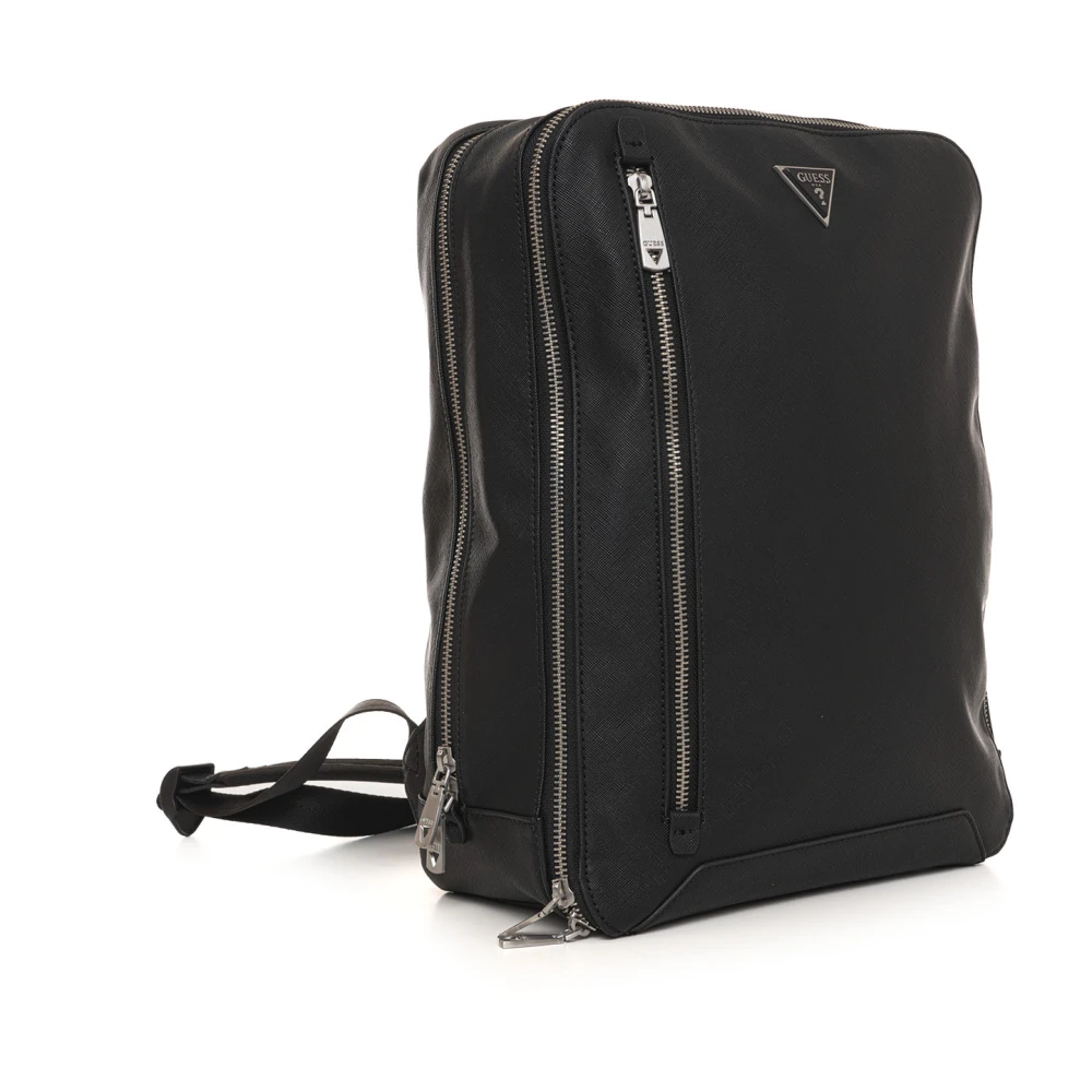 Guess Stijlvolle Rugzak met Verstelbare Banden Black Heren