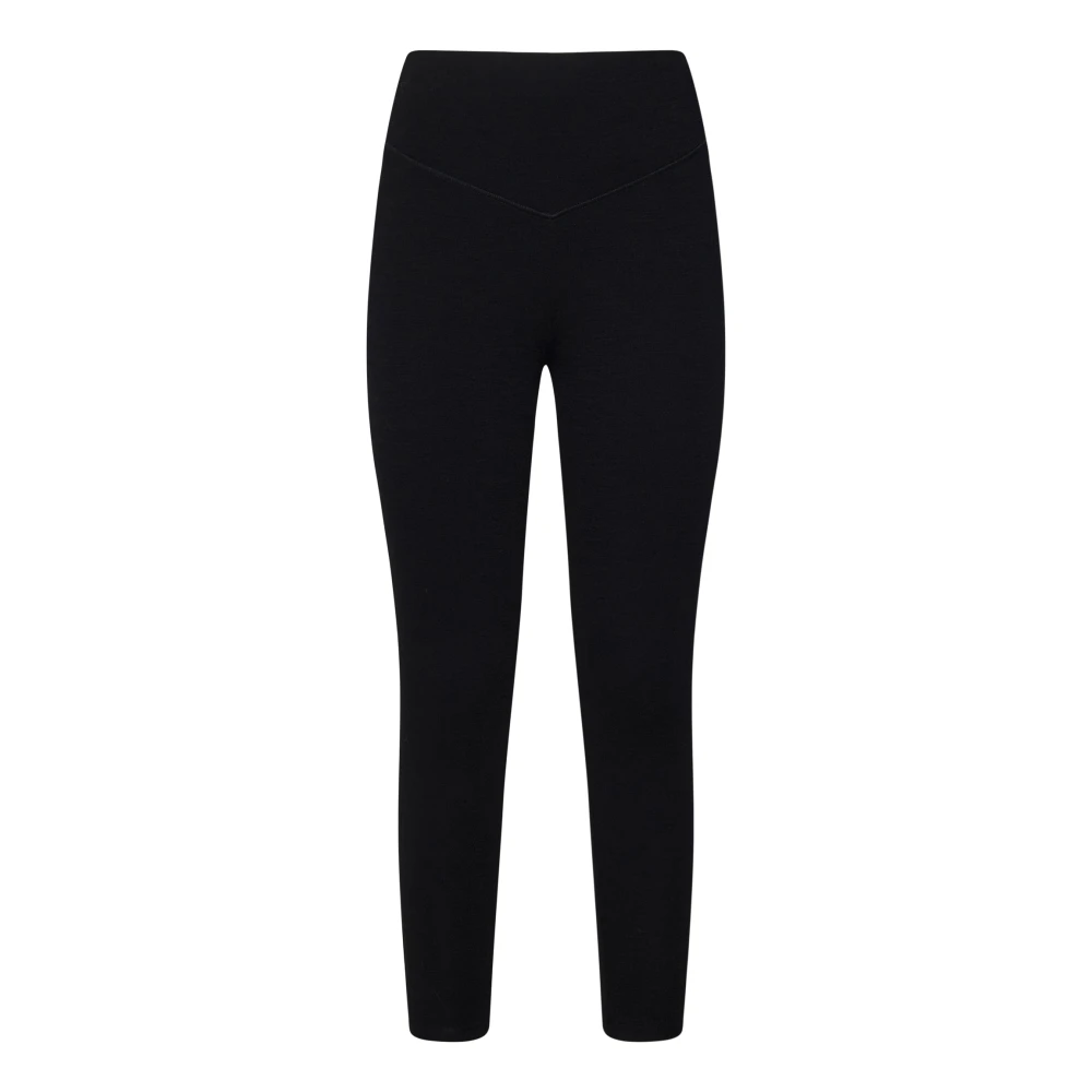Herno Zwarte Wol Slim Fit Broek Black Dames