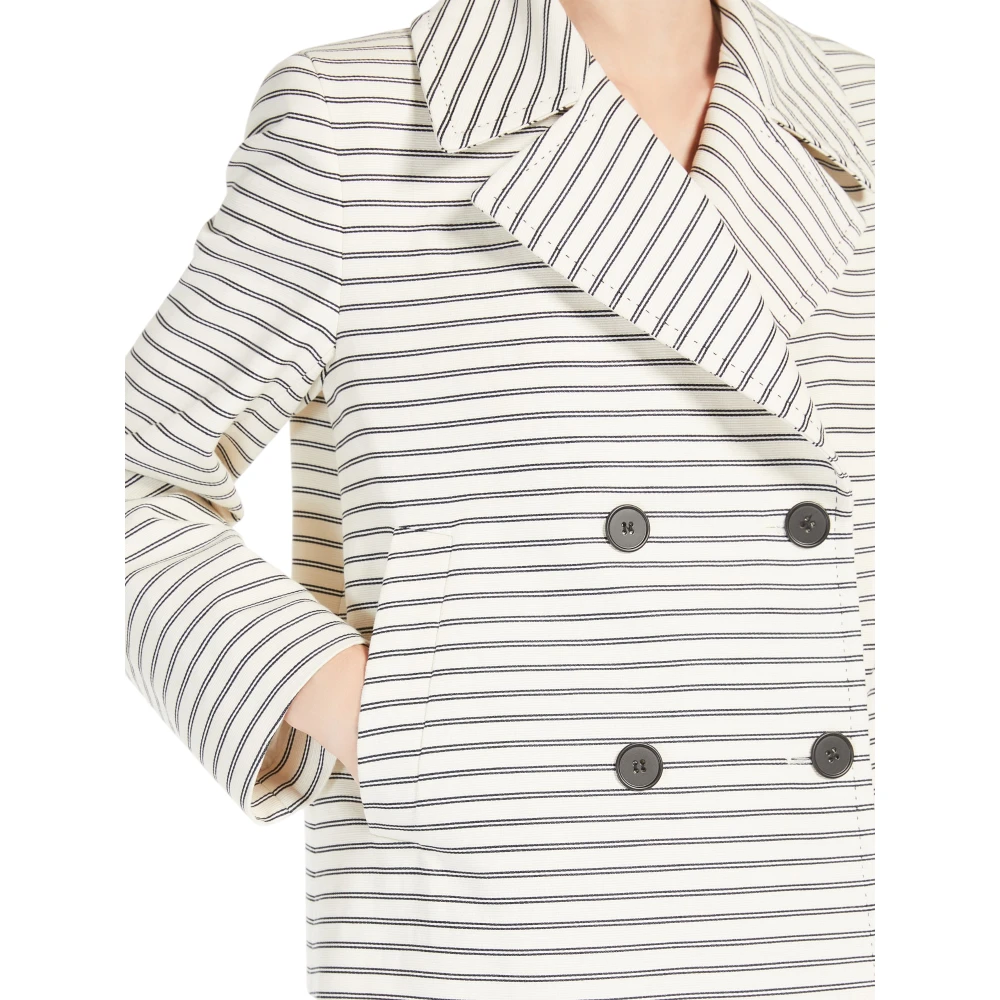Max Mara Studio Stijlvolle Jas voor Vrouwen White Dames