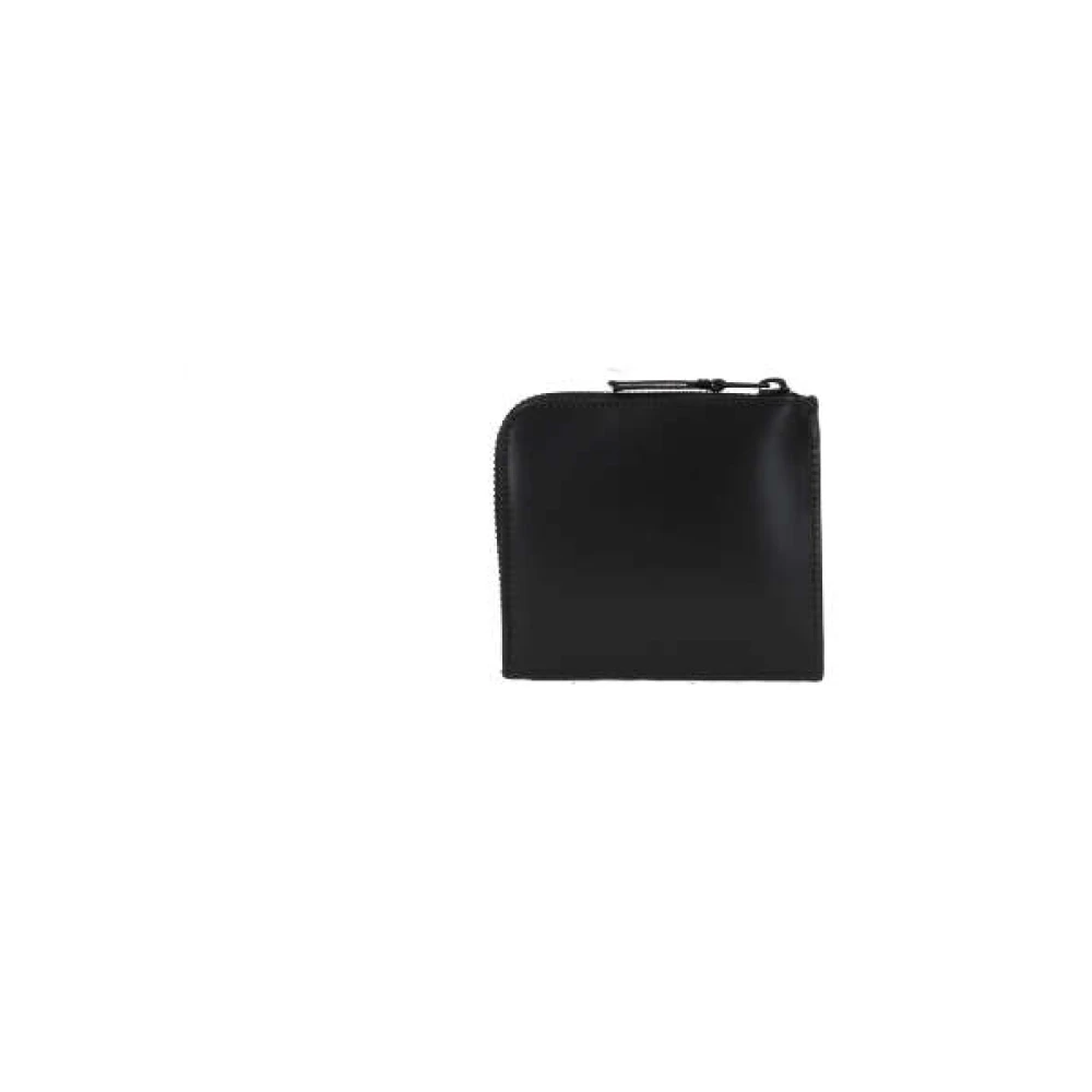 Comme des Garçons Zwarte Leren Portemonnee met Half-Zip Sluiting Black Heren