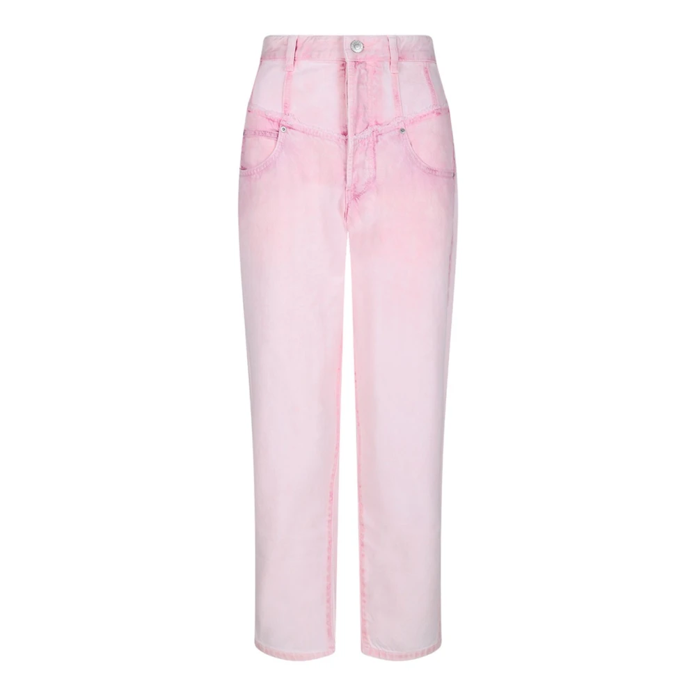 Isabel marant Lichtroze Katoenen Tapered Jeans Pink Dames