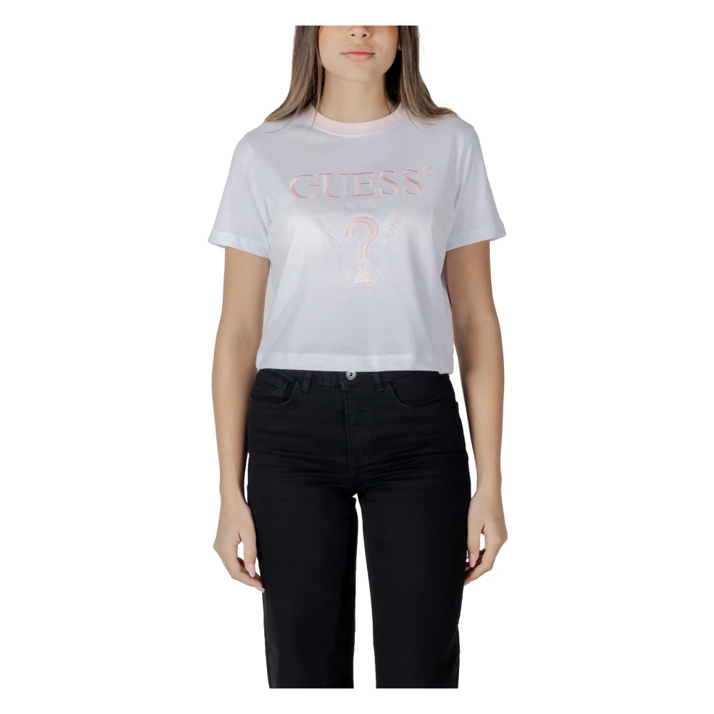 Guess Witte Bloemenprint T-shirt White Dames