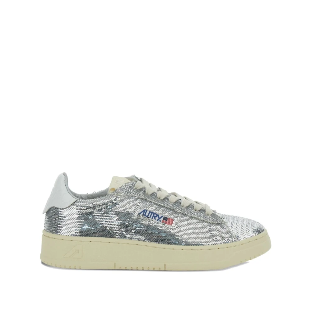 Autry Women's Gray Sneakers, 6 Uk, Dallas Low Sparkling Trainers