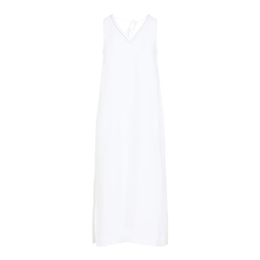 PESERICO Bianco Linnen Jurk White Dames