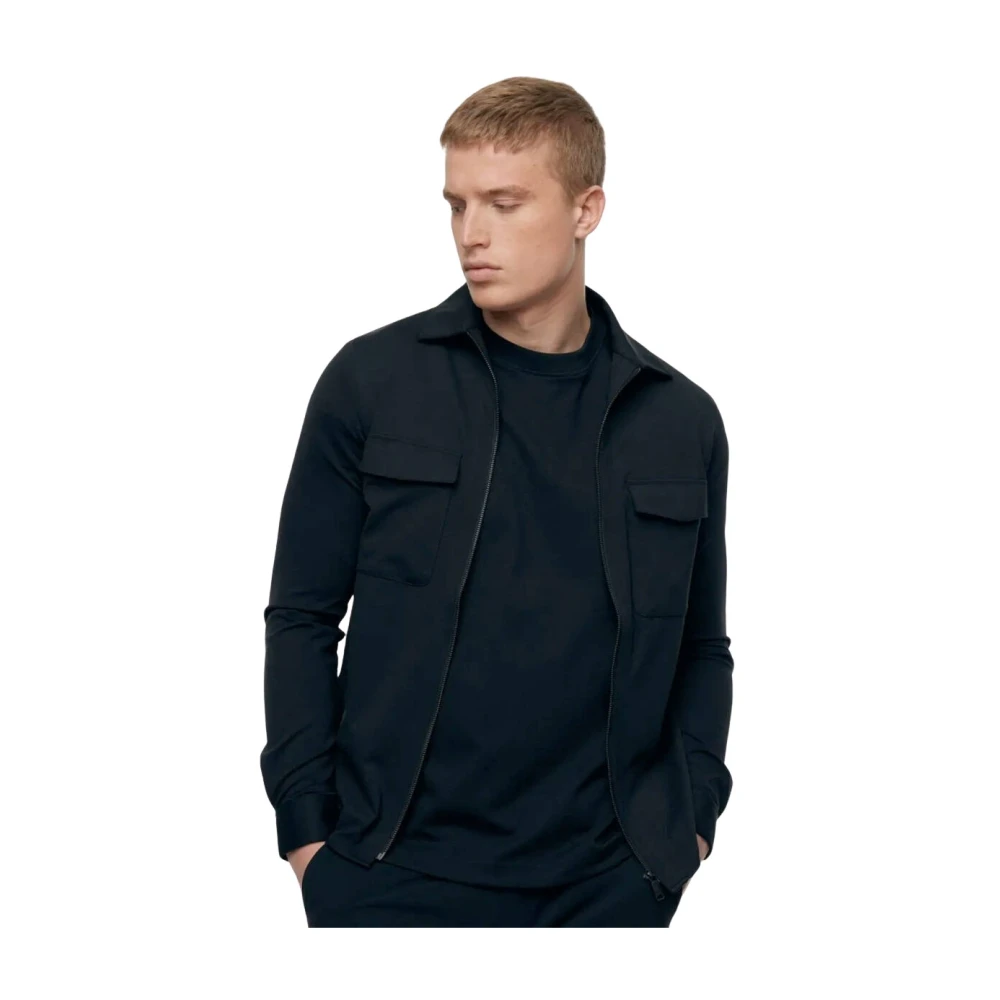 Genti Stijlvolle Overshirt Black Heren
