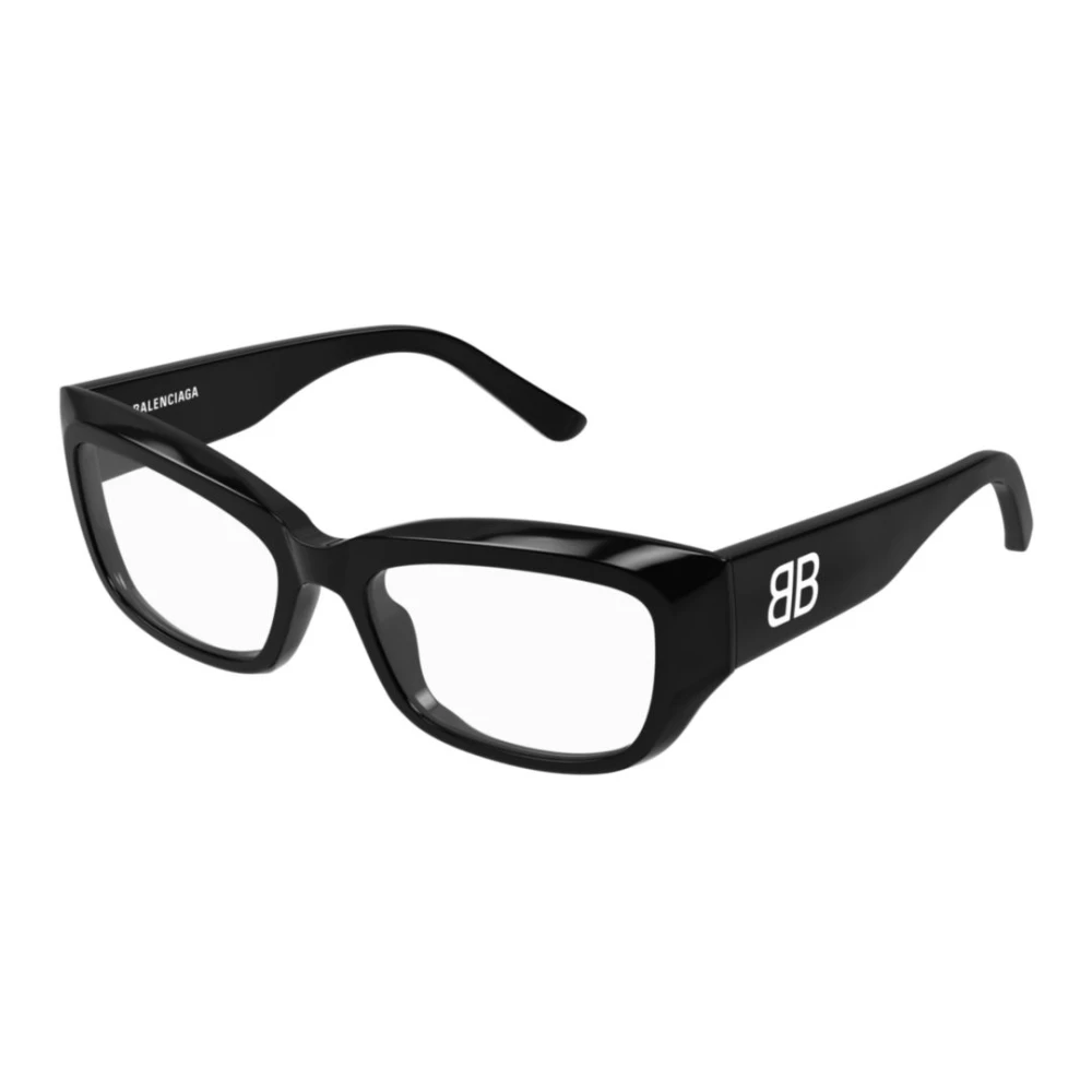 Balenciaga Unisex Black Glasses, 55 Mm, Rectangle Eyeglasses