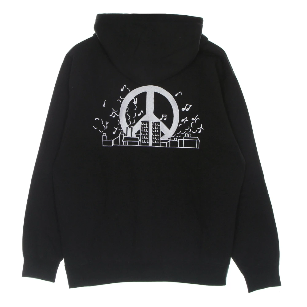 Obey Zwarte Fleece Hoodie met Kangoeroezak Black Heren