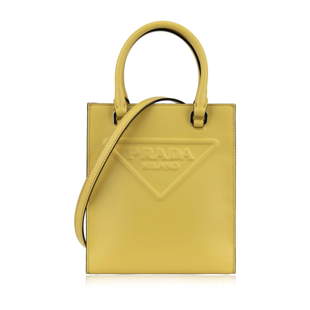 Prada Stijlvolle leren schoudertas Yellow Dames
