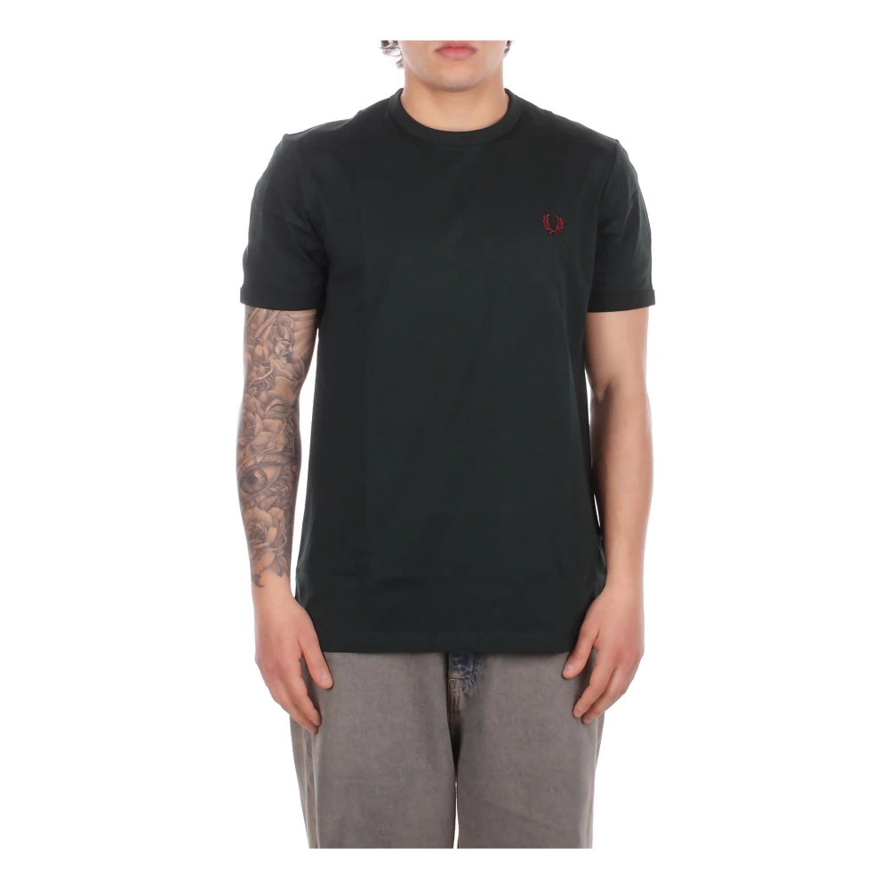 Fred Perry Men's Green T-Shirts, Xl, T-Shirt Logo Frontale