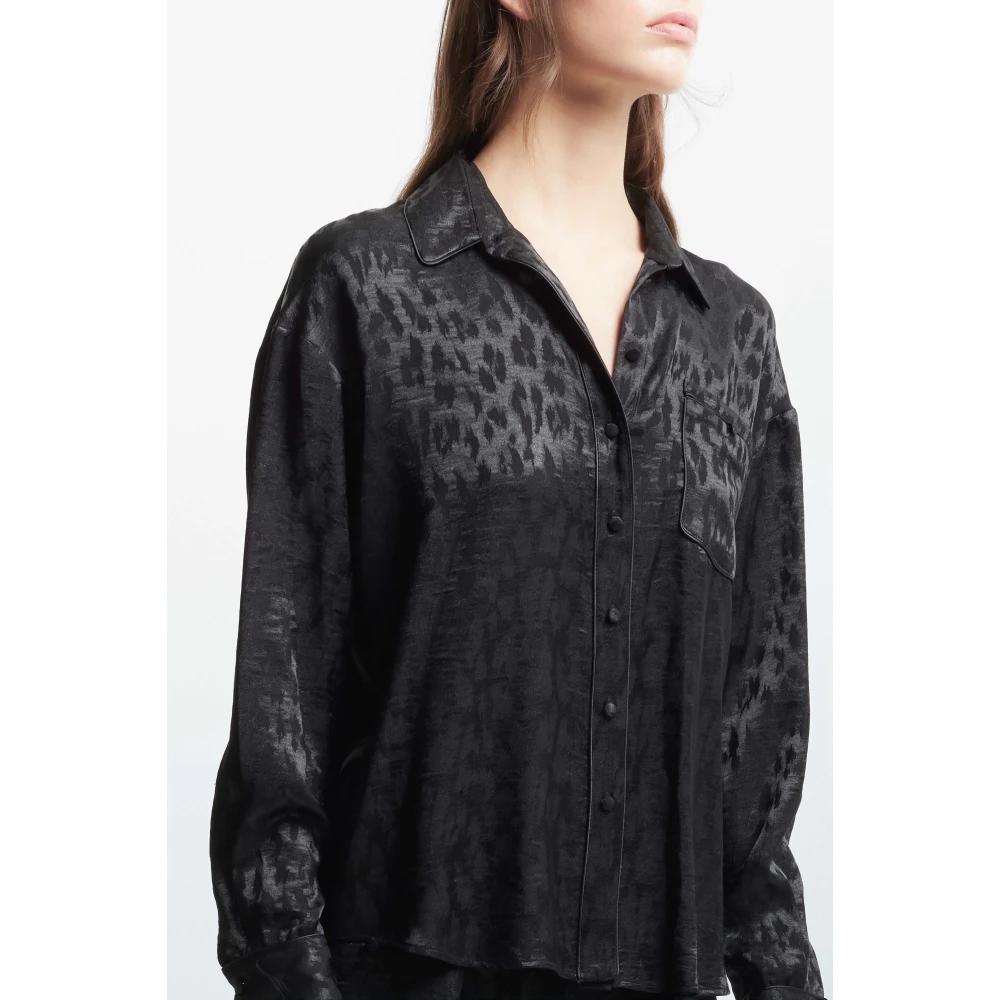 Kocca Dierenprint Shirt met Bijpassende Knopen Black Dames