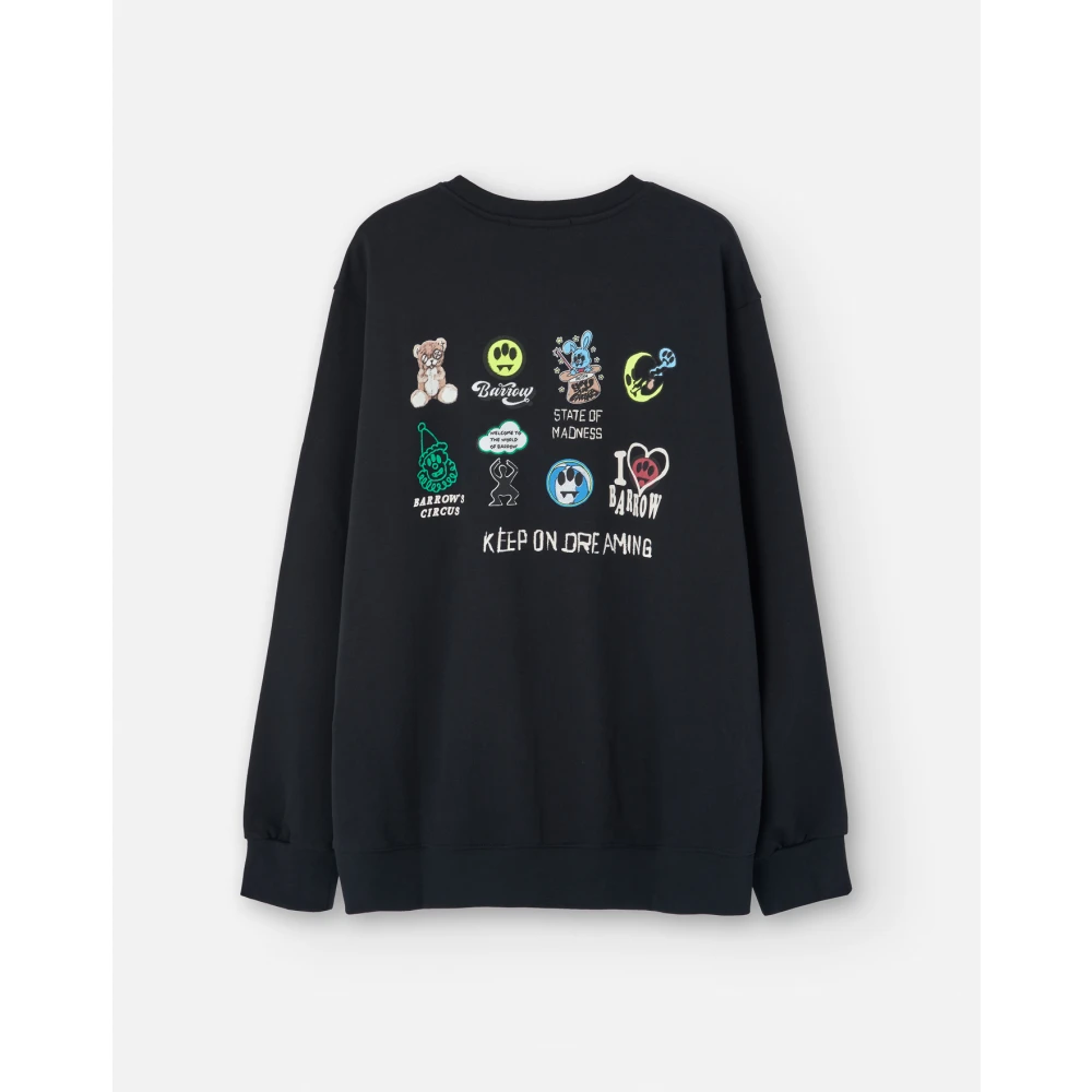 Barrow Zwarte trui met achterprint Black Heren