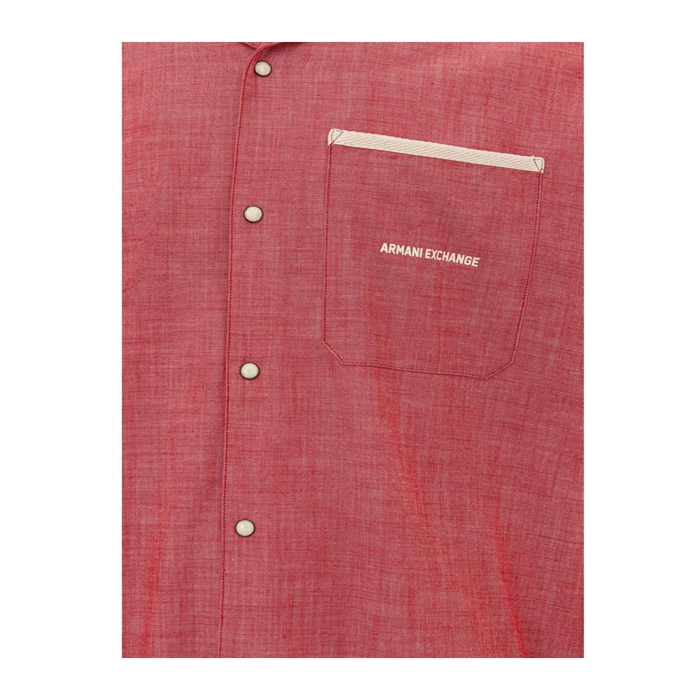 Armani Exchange Casual Katoenen Overhemd voor Mannen Red Heren