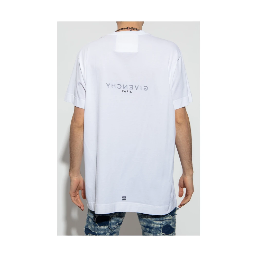 Givenchy Zwart Logo Oversized T-Shirt White Heren