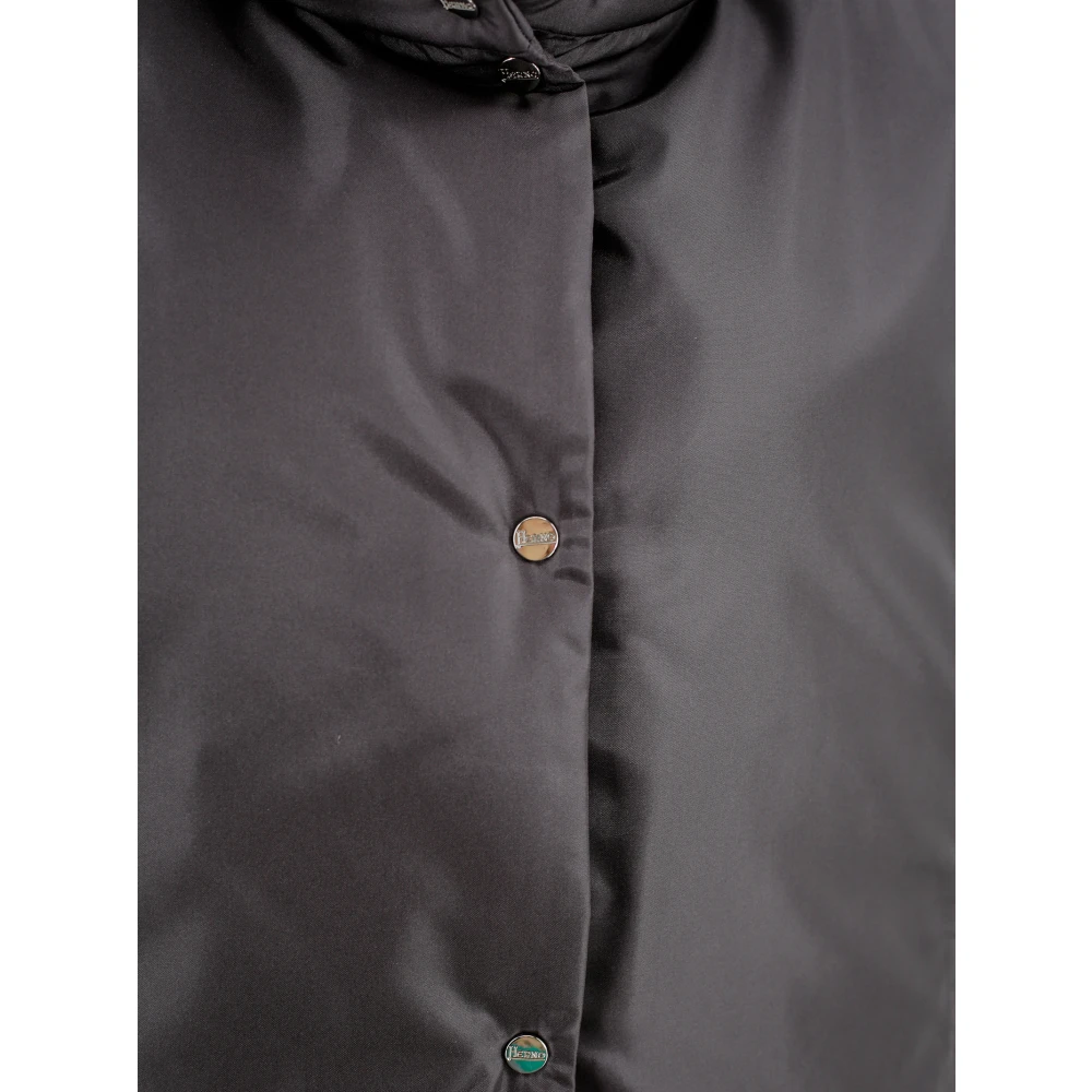 Herno Grijze Mouwloze Gewatteerde Crop Stofjas Gray Dames