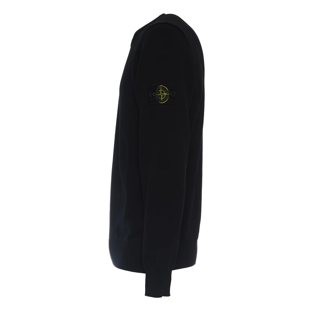 Stone Island Zwarte Crew Neck Sweater Black Heren
