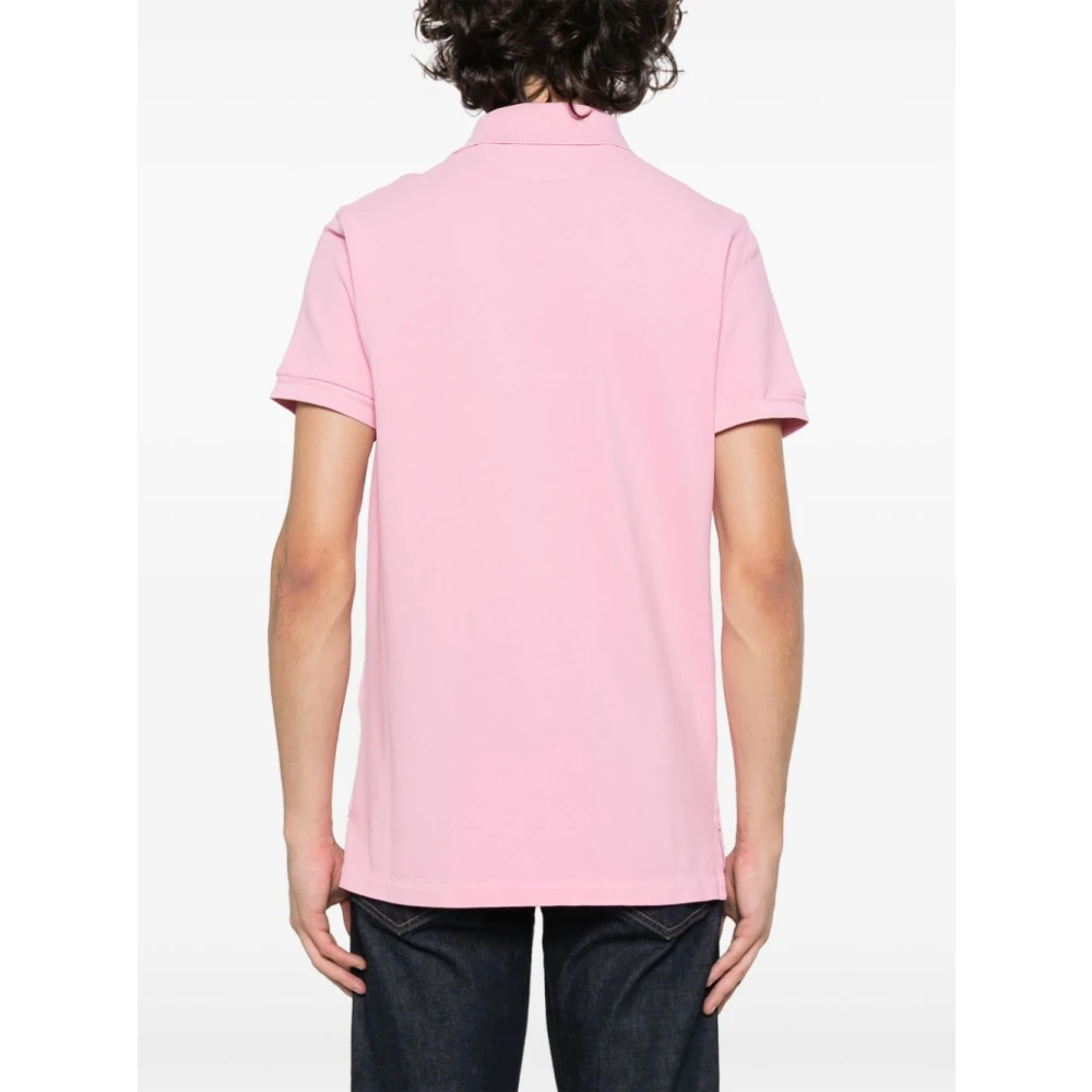 Tom Ford Roze Polo Shirt Katoen Korte Mouw Pink Heren