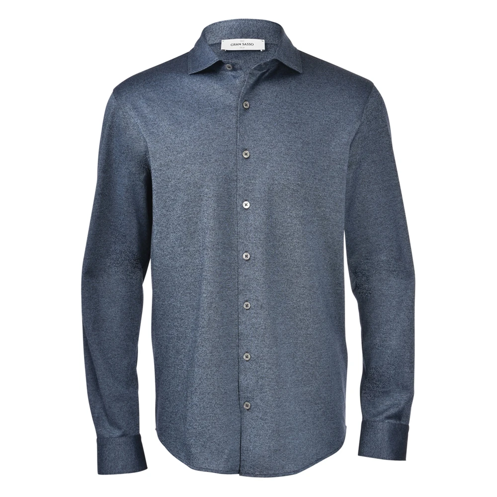 Gran Sasso Uomo Blu Camicia Piqué