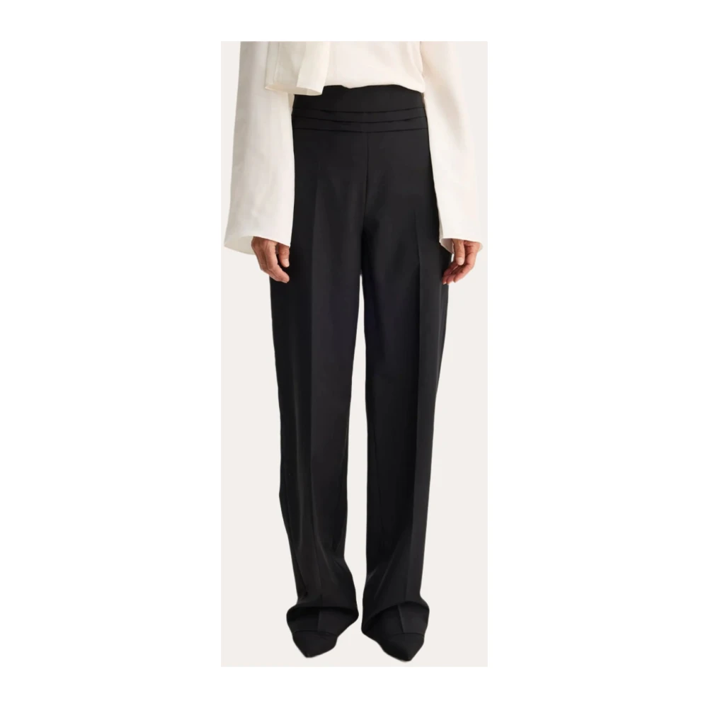 Róhe Hoge Taille Cumberband Broek Black Dames