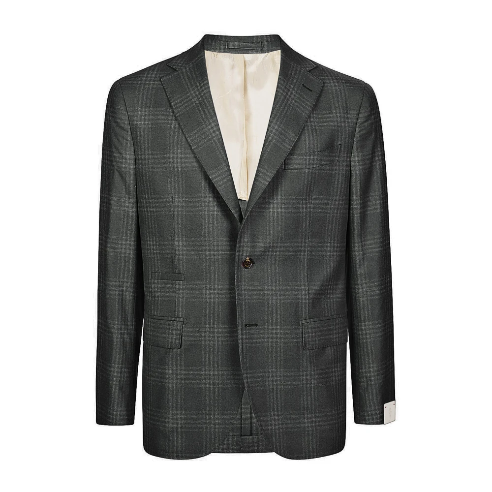Eleventy Men's Green Blazers, 4XL, Tick Pock Thread Jacket