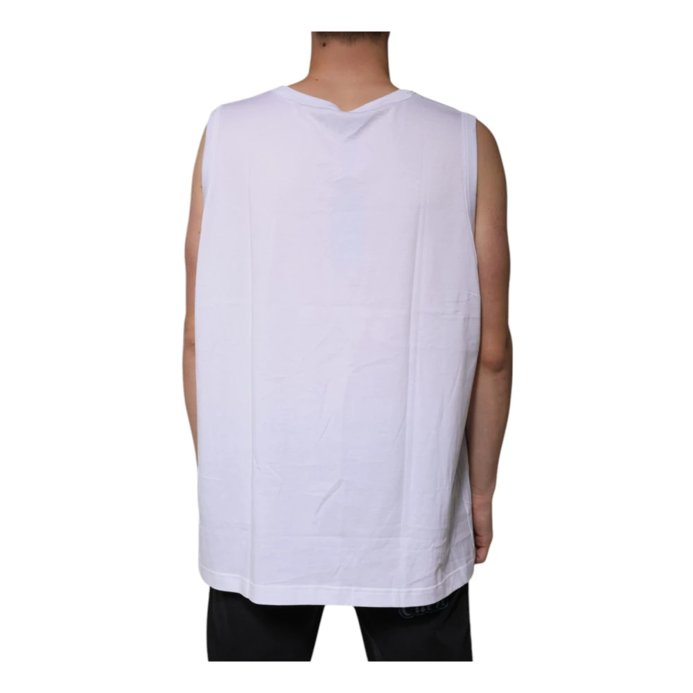 Dolce & Gabbana Witte Katoenen Tanktop White Heren