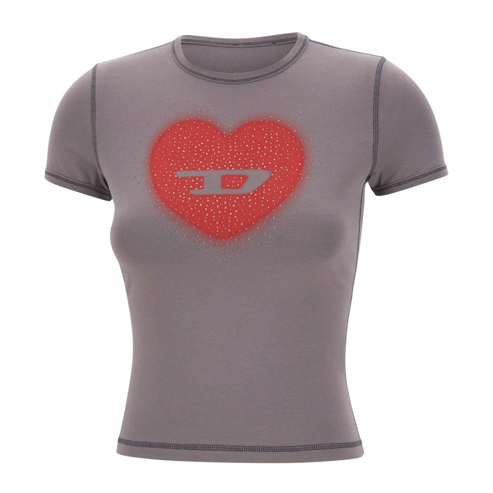 Diesel Women's Gray T-Shirts, Xs, T-Shirts And Polos Grey
