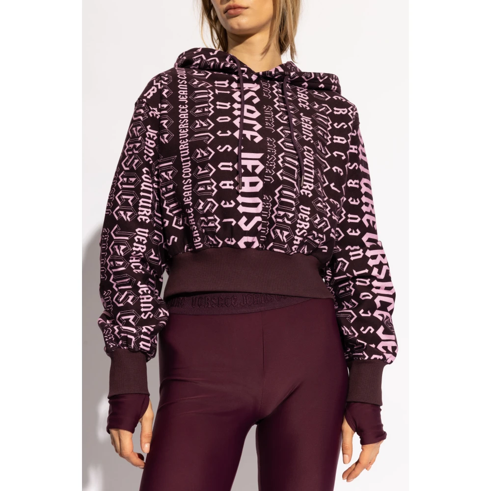 Versace Jeans Couture Sweatshirt met logo Purple Dames