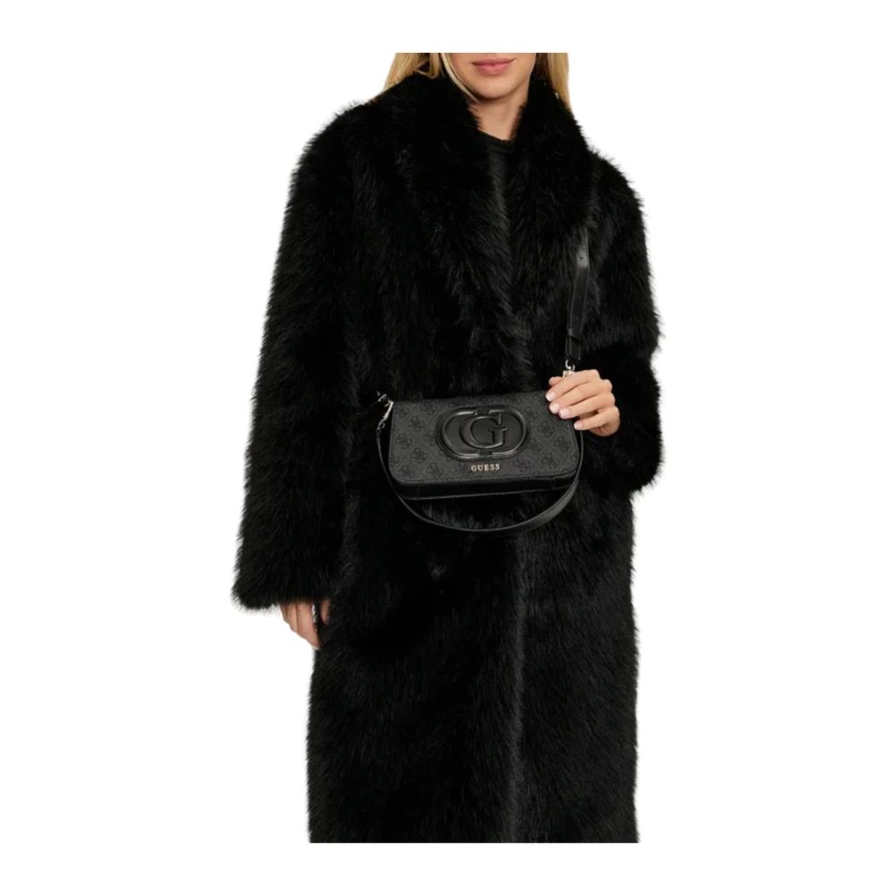 Guess Eco Mietta Flap Schoudertas Black Dames