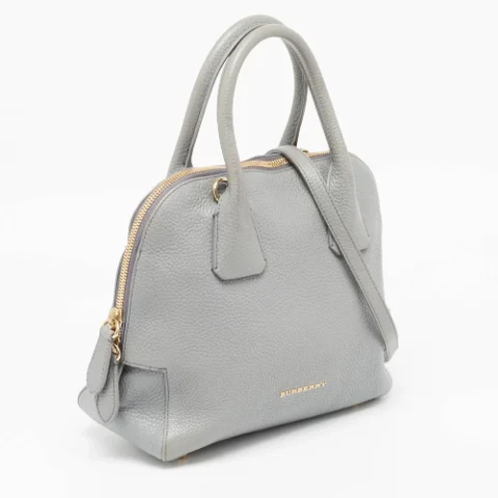 Burberry Vintage Pre-owned Leather handbags Gray Dames