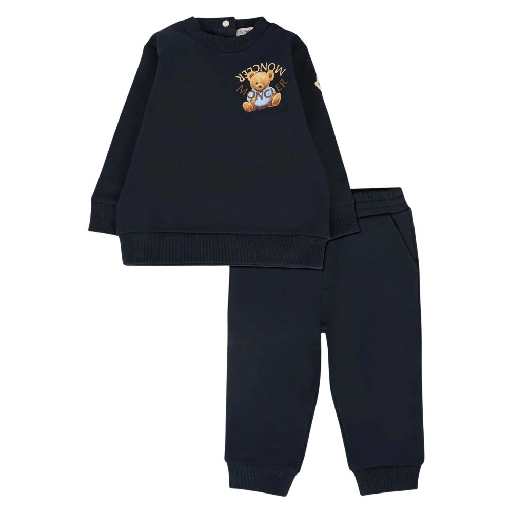 Moncler , Kids Sport Sets, Male, Blue, 9 M, Teddy Bear Tracksuit