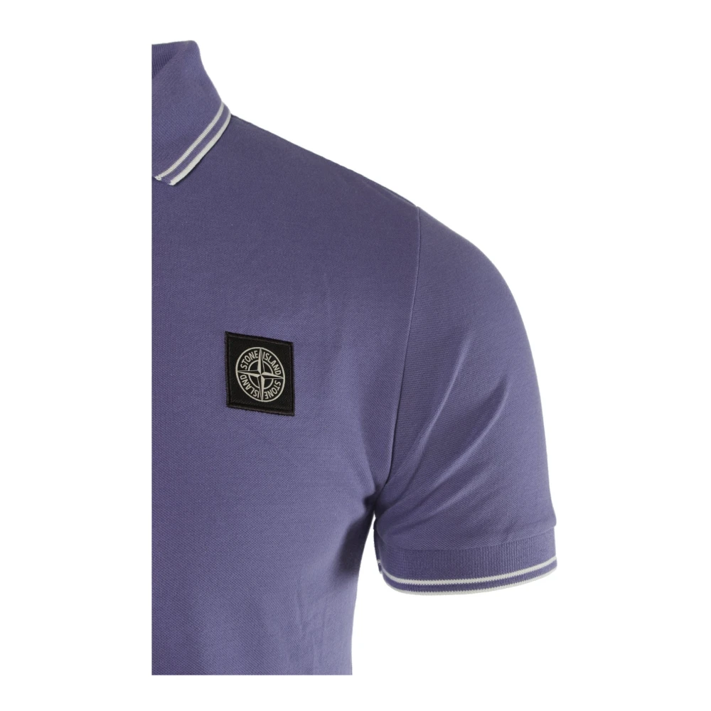 Stone Island Slim Fit Paarse Polo Shirt Purple Heren