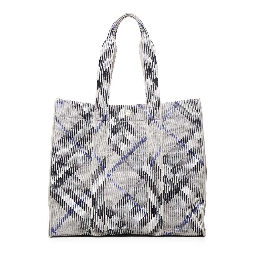 Burberry Vintage Check Polyester Tote Tas Gray Dames