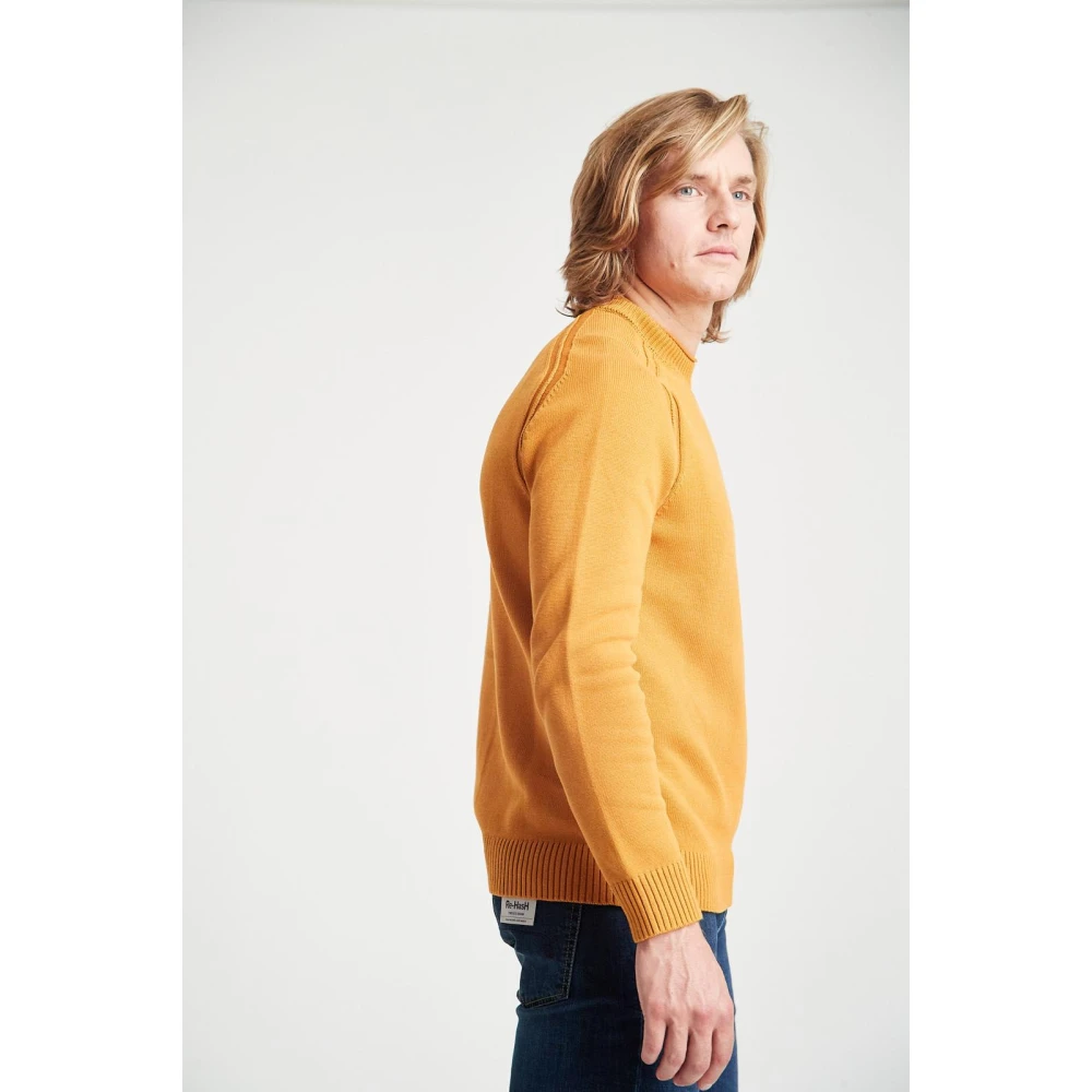 RRD Effen Katoenen Crewneck Sweater Orange Heren