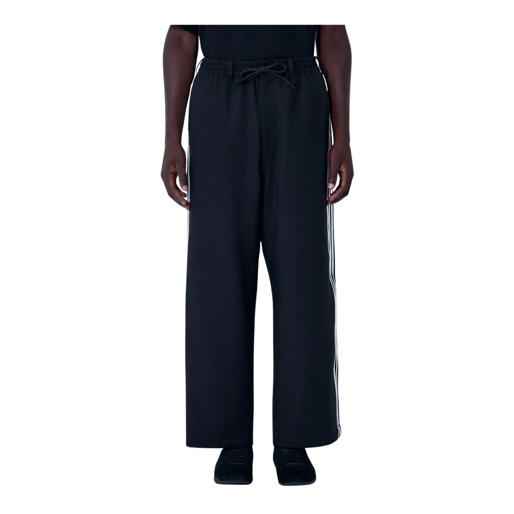 Y-3 Men's Black Logo Motif Track Pants In Jersey