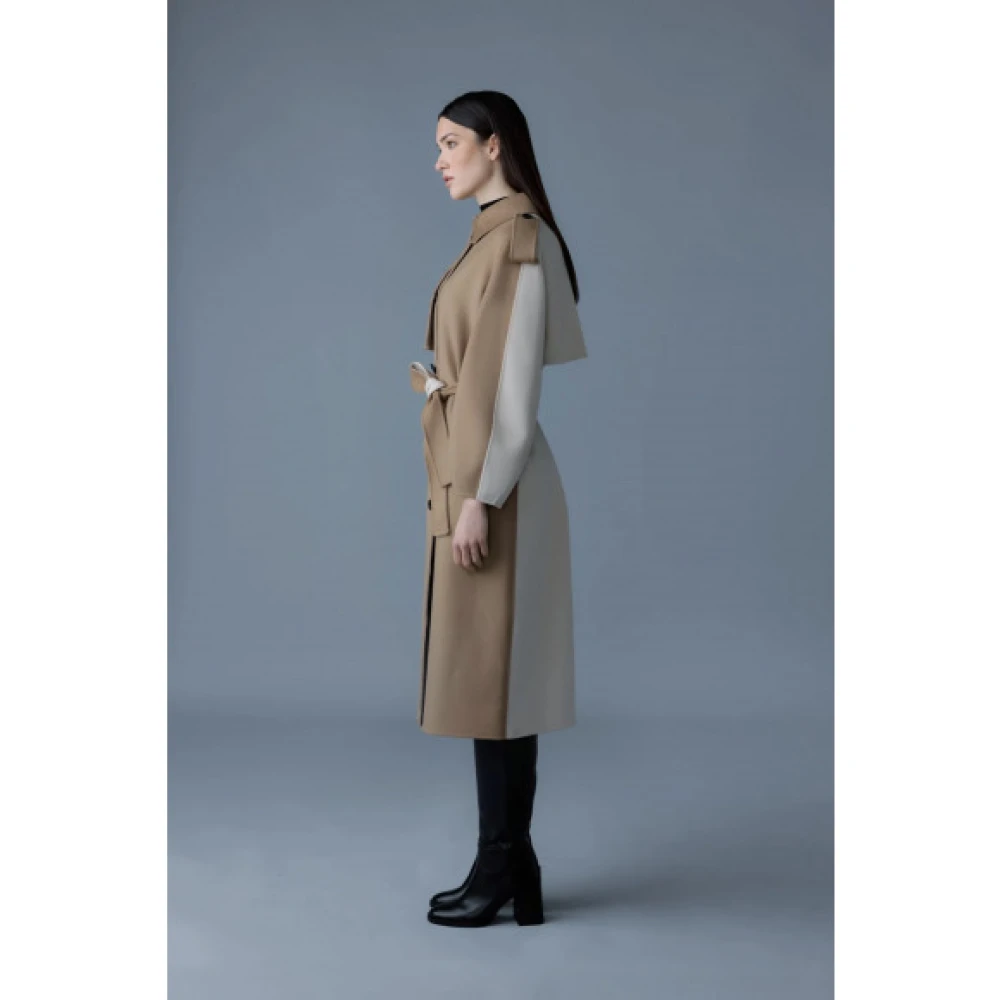 Mackage Ceyla Double-Face Wollen Jas met Sjerp Riem Brown Dames